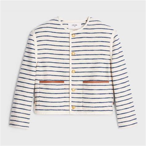 celine striped cardigan|celine brown leather jacket.